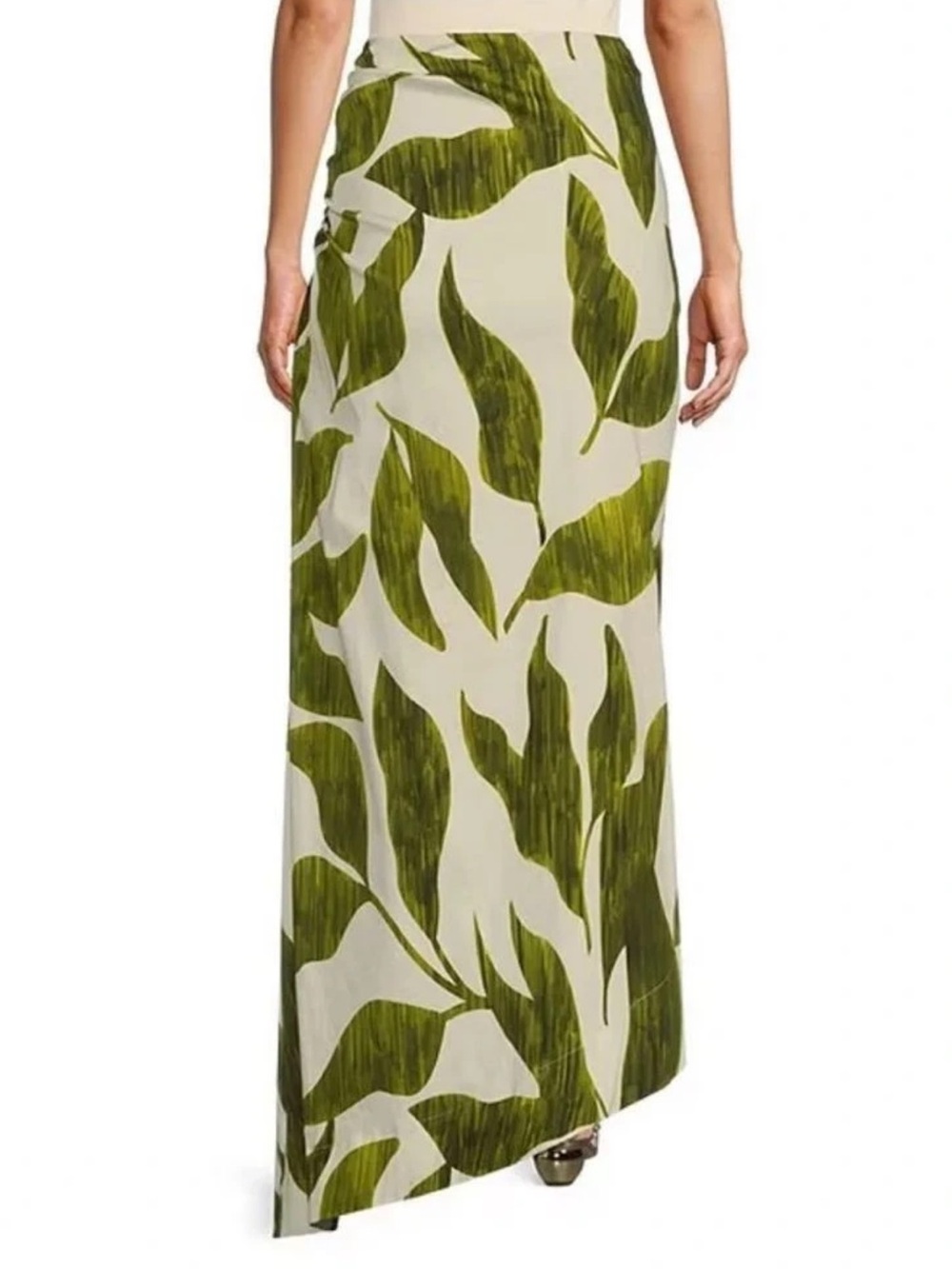 Antonio Melani M.G. Style Lyons Printed Faux Wrap Asymmetric Skirt Green Leaf - Picture 16 of 16